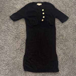 MICHAEL Michael Kors Black sweater  Dress with Gold Buttons